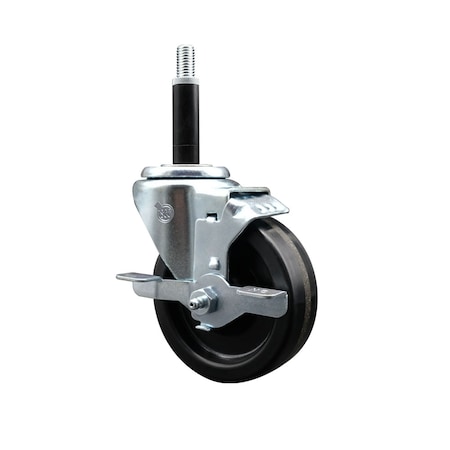 Service Caster 4'' SS Phenolic Swivel 3/4'' Expanding Stem Caster with Brake SCC-SSEX20S414-PHS-TLB-34